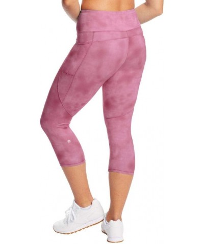 Women's High Waist Capri Legging Washed Up Elegant Mauve $11.14 Activewear