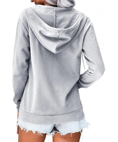 2023 Women's Casual Long Sleeve Sweatshirts Zip Up Zipper Hoodies Fashion Hooded Jackets with Pockets B-gray $17.50 Hoodies &...