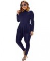 Women's Plus Size Muslim Swimsuits One Piece Modest Burkini Islamic Long Sleeve Full Cover Rash Guard ​Bathing Suits Dark Blu...