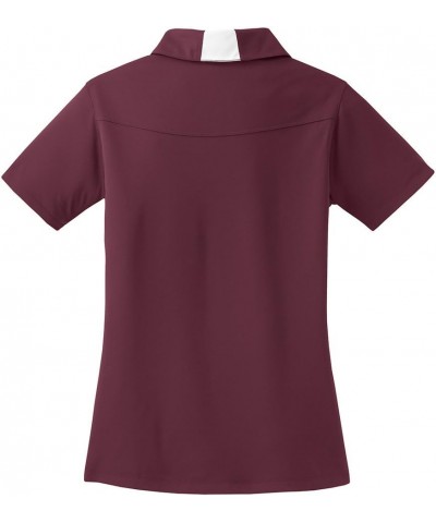 Ladies Moisture Wicking Micropique Side Blocked Polo in Sizes XS-4XL Maroon / White $19.12 Shirts