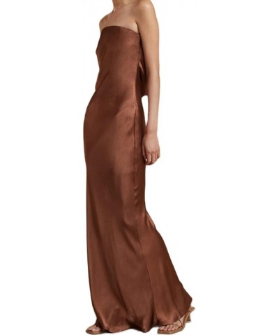 Womens Spaghetti Strap Fishtail Maxi Dress Sleeveless Square Neck Bodycon Slim Long Dress Clubwear Style 1 Brown $12.31 Dresses