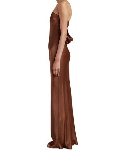 Womens Spaghetti Strap Fishtail Maxi Dress Sleeveless Square Neck Bodycon Slim Long Dress Clubwear Style 1 Brown $12.31 Dresses