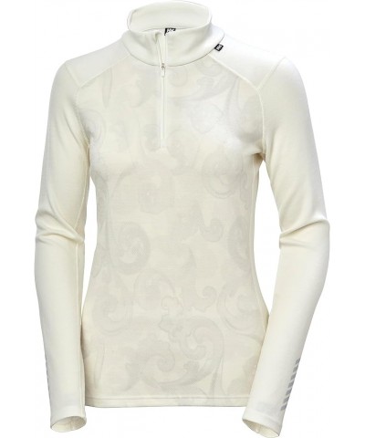 Womens LIFA Merino Midweight Graphic 1/2 Zip Base Layer Shirt Small 012 Off White Rosemaling $42.75 Activewear