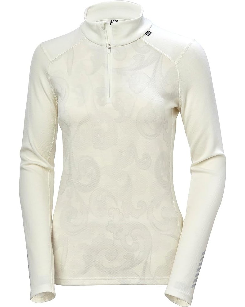 Womens LIFA Merino Midweight Graphic 1/2 Zip Base Layer Shirt Small 012 Off White Rosemaling $42.75 Activewear