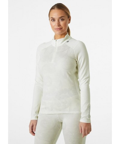 Womens LIFA Merino Midweight Graphic 1/2 Zip Base Layer Shirt Small 012 Off White Rosemaling $42.75 Activewear