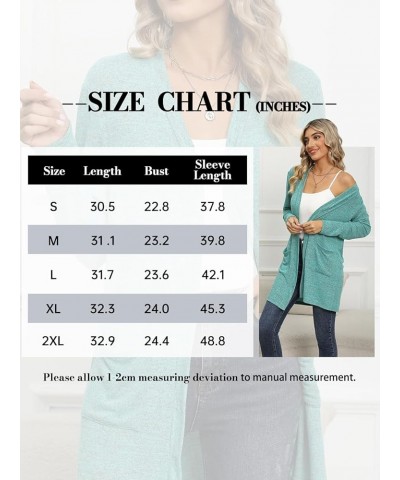 Womens Long Cardigan 2024 Fall Lightweight Long Sleeve 0pen Front Sweater with Pockets Green $13.10 Sweaters