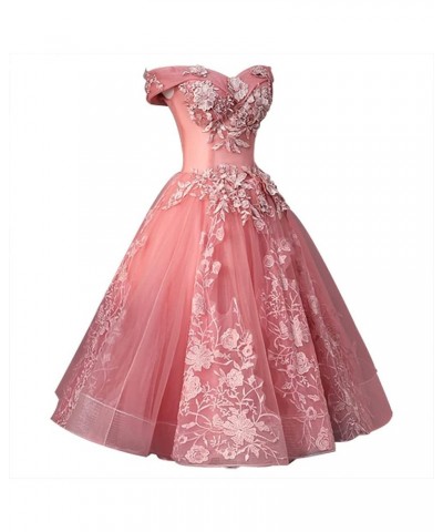 Homecoming Dresses for Teens Off The Shoulder Short Prom Dress Lace V Neck Party Gowns Watermelon $31.57 Dresses