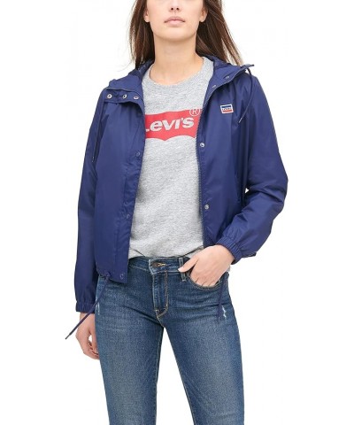 Women's Retro Hooded Rain Windbreaker Jacket (Standard & Plus Sizes) Standard Navy $38.26 Jackets