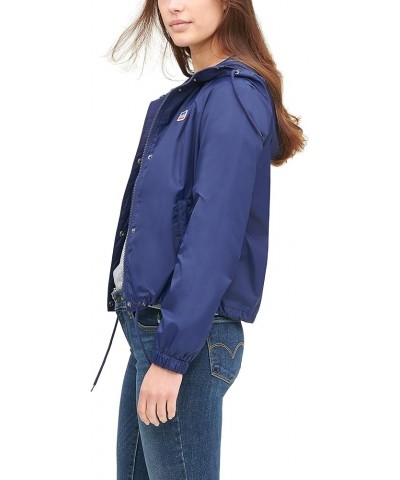 Women's Retro Hooded Rain Windbreaker Jacket (Standard & Plus Sizes) Standard Navy $38.26 Jackets