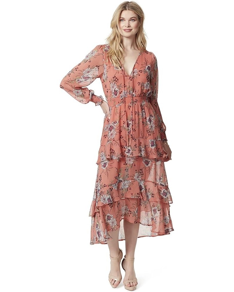 Women's Harmony Tiered Hi-lo Maxi Dress Floral Burst - Desert Sand $26.35 Dresses