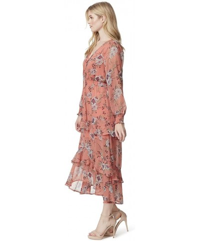 Women's Harmony Tiered Hi-lo Maxi Dress Floral Burst - Desert Sand $26.35 Dresses