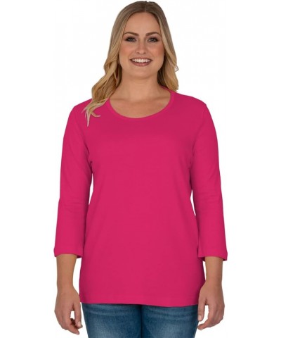 3/4 Solid Tee in Plus Fuchsia $8.63 T-Shirts