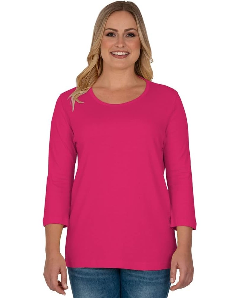 3/4 Solid Tee in Plus Fuchsia $8.63 T-Shirts