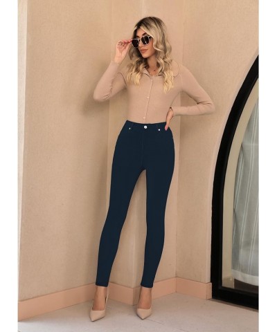 Skinny Jeans for Women High Waist Stretchy Classic High Rise Slimming Jeggings Denim Trousers Pants Navy Blue $14.28 Jeans