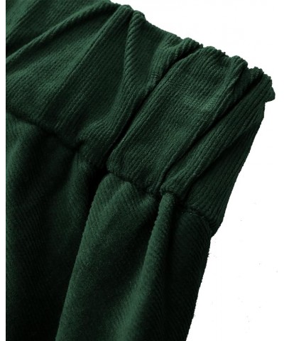 Flare Pants for Women Corduroy Pull On High Waisted Wide Leg Trouser Pants Stretch Bell Bottom Front Seam Slacks Dark Green $...