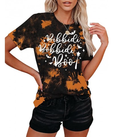 Bibbidi Bobbidi Boo Shirt Women Cute Halloween T-Shirt Funny Letter Print Tees Casual Vacation Tee Tops Td Brown $11.92 T-Shirts