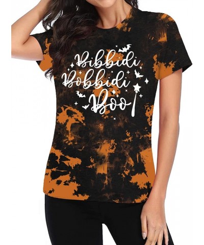 Bibbidi Bobbidi Boo Shirt Women Cute Halloween T-Shirt Funny Letter Print Tees Casual Vacation Tee Tops Td Brown $11.92 T-Shirts