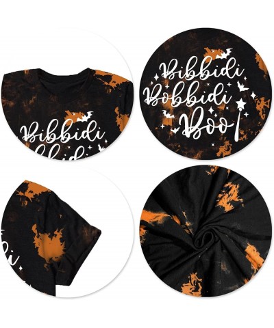 Bibbidi Bobbidi Boo Shirt Women Cute Halloween T-Shirt Funny Letter Print Tees Casual Vacation Tee Tops Td Brown $11.92 T-Shirts