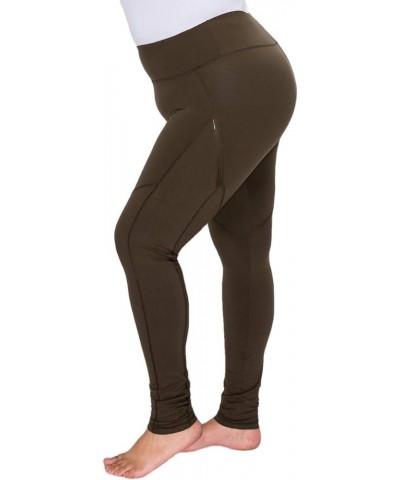 Women's Yoga Workout Leggings – Plus Size High Waisted 4 Way Stretch with Zipper Pocket Casual Active Pants Olive $13.44 Legg...