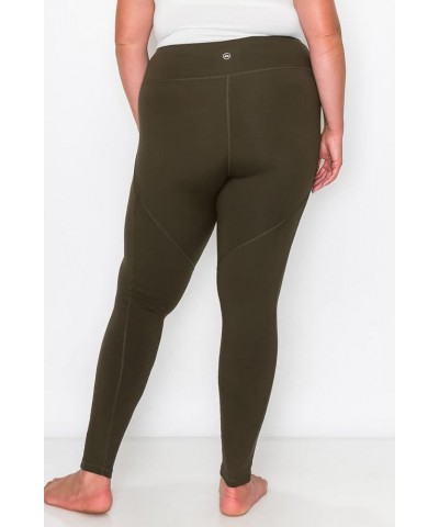 Women's Yoga Workout Leggings – Plus Size High Waisted 4 Way Stretch with Zipper Pocket Casual Active Pants Olive $13.44 Legg...