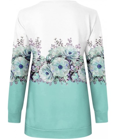 Women's Casual Sweatshirt Zip Up Casual Floral Pullover Loose Fit Long Sleeve Tops Fall Fashion Clothes 2023 6-light Blue $10...