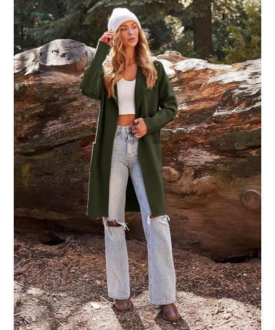 Women's Long Knit Wool Cardigan Sweaters Oversized Fall Dressy Coatigan 2023 Winter Coat Casual Light Jackets Armygreen $22.4...