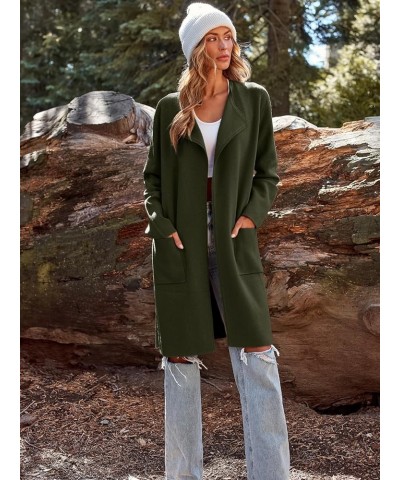 Women's Long Knit Wool Cardigan Sweaters Oversized Fall Dressy Coatigan 2023 Winter Coat Casual Light Jackets Armygreen $22.4...