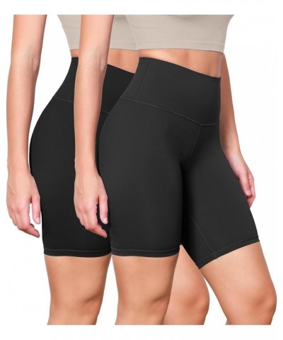 ODLEX 2-Pack High Waist Workout Shorts for Women - 6" / 8" Tummy Control Gym Athletic Biker Shorts 8 inches Black+onyx Black ...