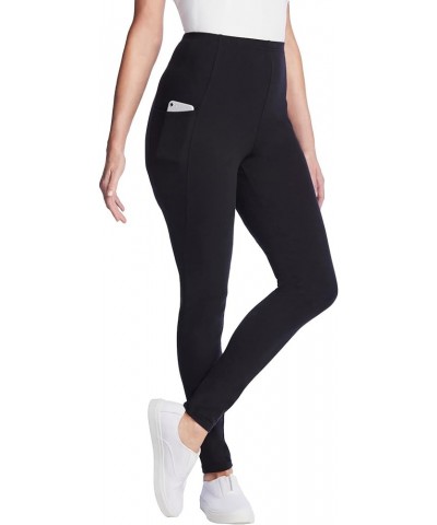 Women's Plus Size Tall Pocket Legging Black $23.71 Leggings