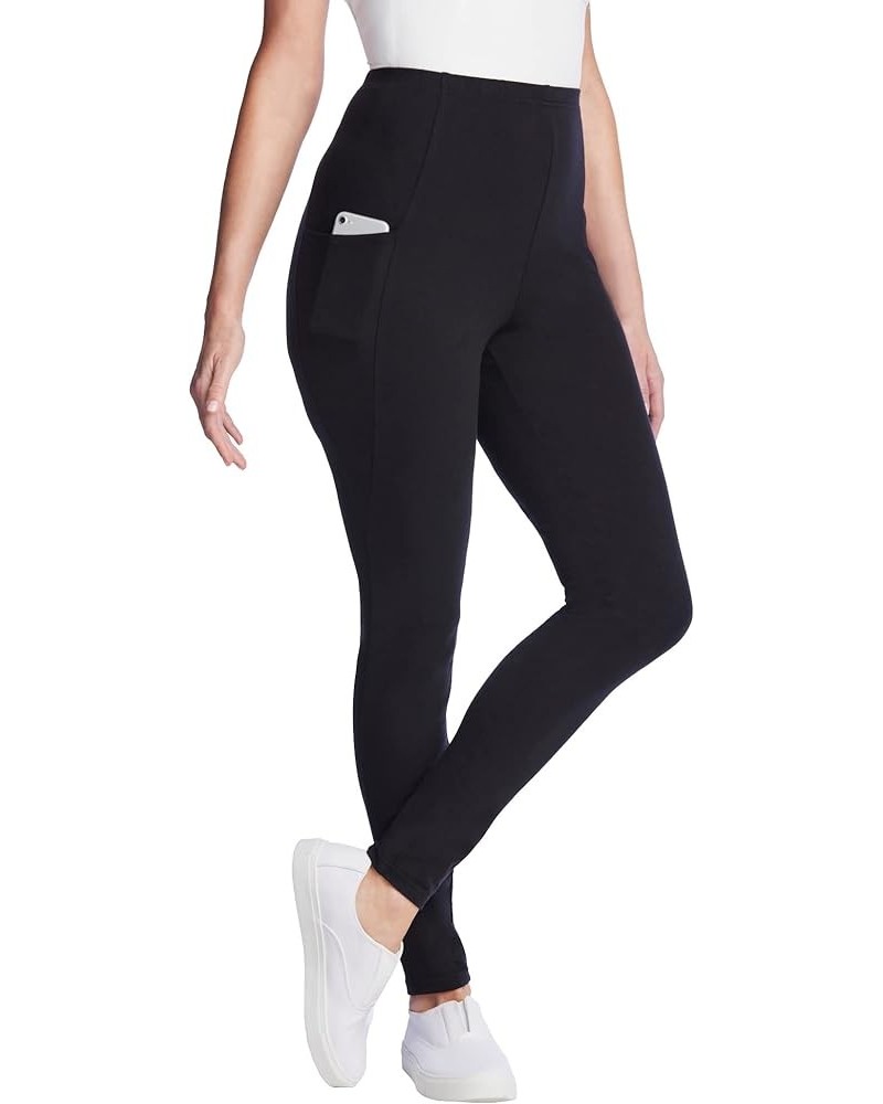 Women's Plus Size Tall Pocket Legging Black $23.71 Leggings