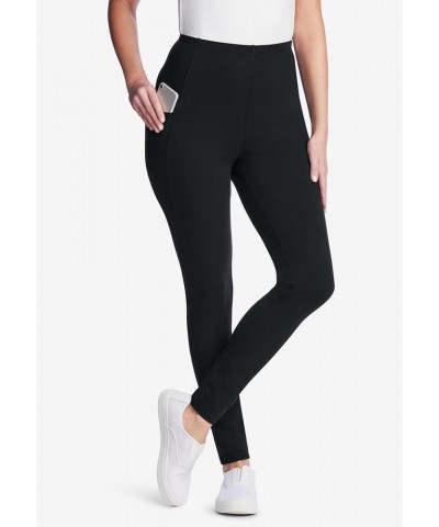 Women's Plus Size Tall Pocket Legging Black $23.71 Leggings