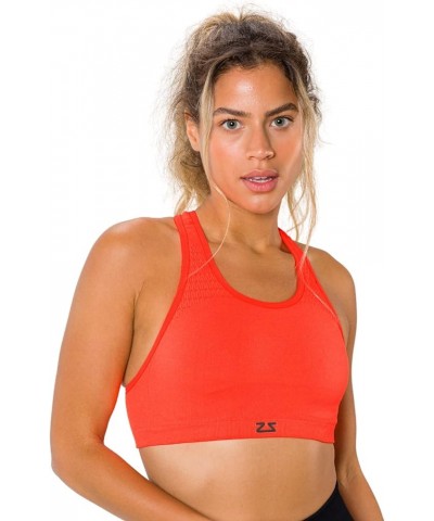 Seamless Sports Bra - Best Sports Bra for Running Neon Orange $27.90 Lingerie