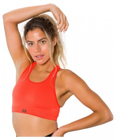 Seamless Sports Bra - Best Sports Bra for Running Neon Orange $27.90 Lingerie