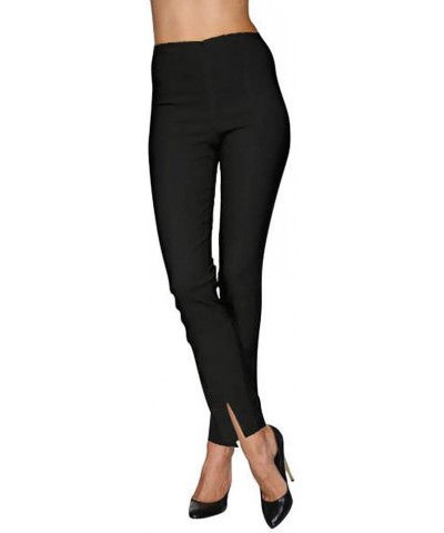 Pants with Front Ankle Slits and Front Zipper Black $42.23 Pants