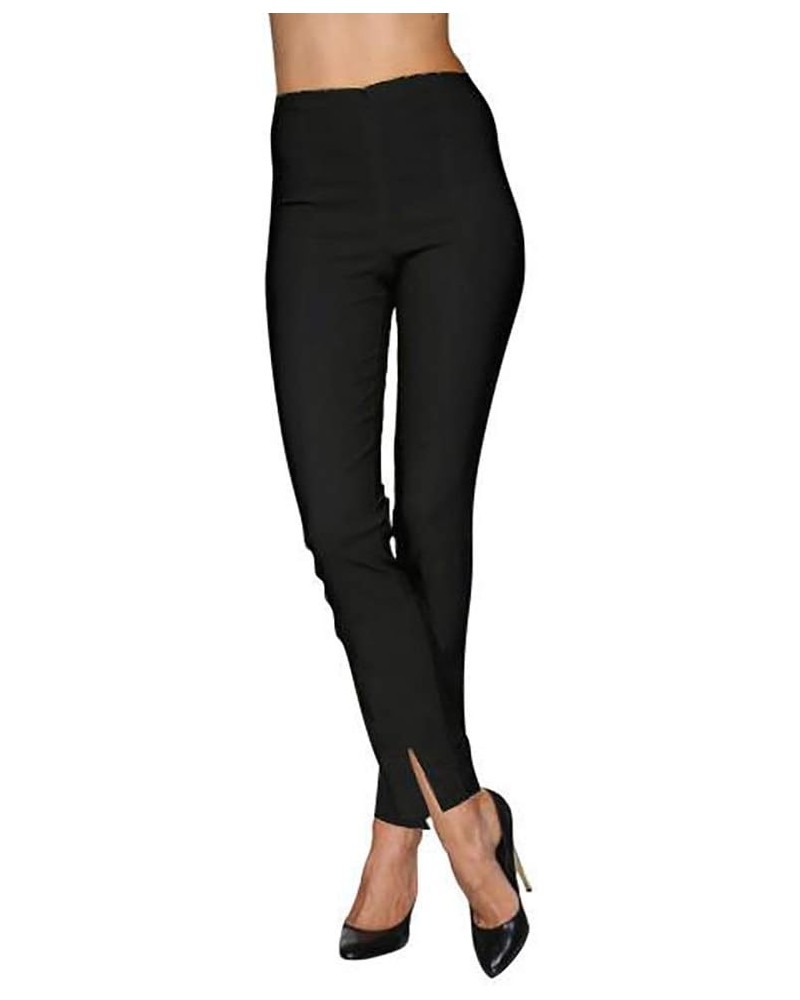 Pants with Front Ankle Slits and Front Zipper Black $42.23 Pants