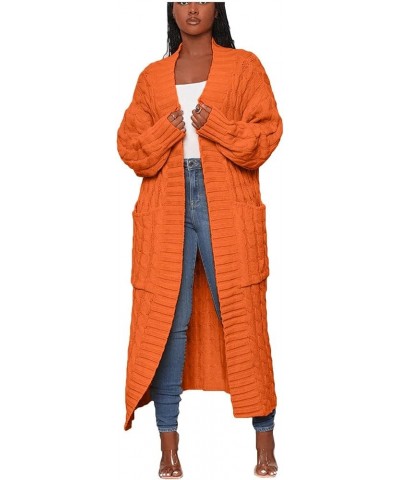 Women's Winter Coats 2023 Trendy Coats Warm Breasted Plus Size Coats Trench Woolen Jackets Lapel Overcoat 4-orange $21.80 Coats