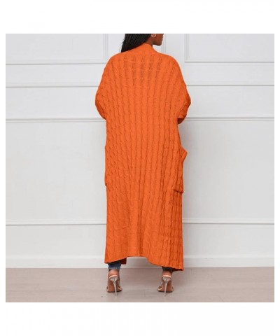 Women's Winter Coats 2023 Trendy Coats Warm Breasted Plus Size Coats Trench Woolen Jackets Lapel Overcoat 4-orange $21.80 Coats