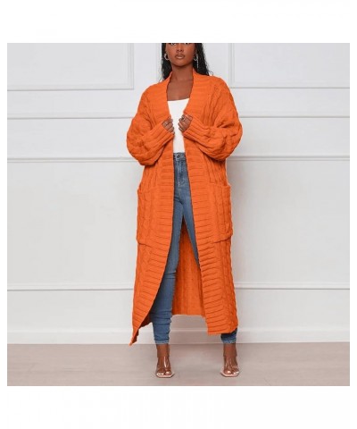 Women's Winter Coats 2023 Trendy Coats Warm Breasted Plus Size Coats Trench Woolen Jackets Lapel Overcoat 4-orange $21.80 Coats