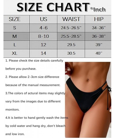 Women's Bikini Bottom Side Tie Cheeky Bathing Suit High Cut Swimsuit Black $13.62 Swimsuits