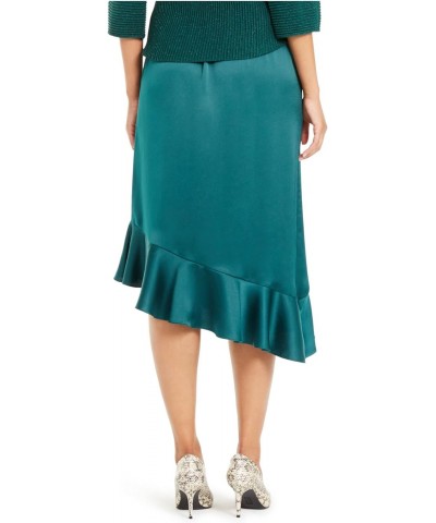 Womens Green Asymmetrical Ruffle Hem Knee Length Evening A-Line Skirt 10 $11.74 Skirts