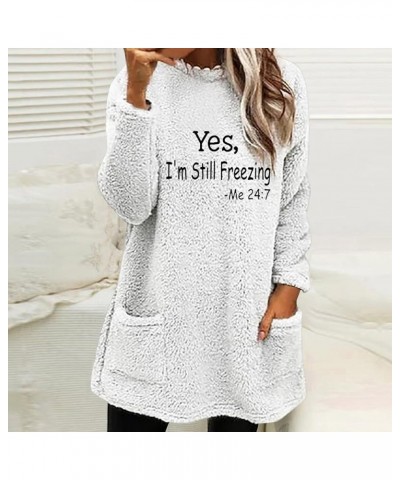 Fleece Sherpa Pullover for Women Casual Crewneck Pullover Winter Warm Faux Fur Sweatshirts Loungwear Tops with Pocket 05 Army...