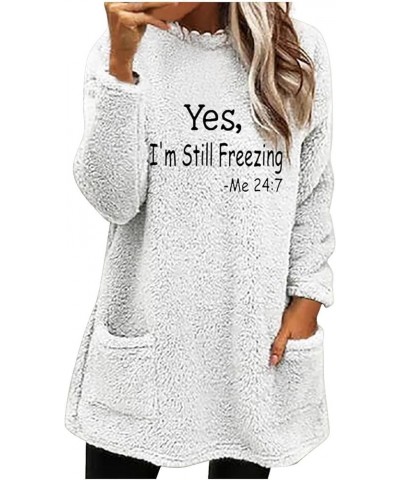 Fleece Sherpa Pullover for Women Casual Crewneck Pullover Winter Warm Faux Fur Sweatshirts Loungwear Tops with Pocket 05 Army...