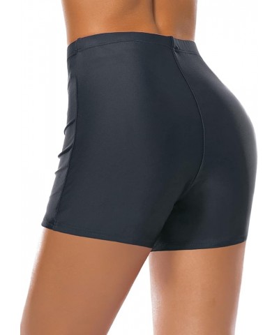 Women's Swim Shorts High Waisted Bathing Suit Bottoms Swimwear Boyshort Swimming Swimsuit Board Shorts Dark Grey $13.75 Swims...