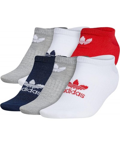 Women's Trefoil Superlite No Show Socks (6-Pair) White/Vivid Red/Night Indigo $11.19 Activewear