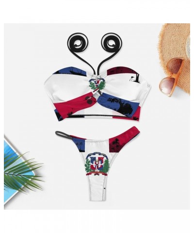 Dominican Flag Bikini Swimsuit Women Vintage Sexy Swimsuit Bikini S X-Small White-3-1 $20.69 Swimsuits