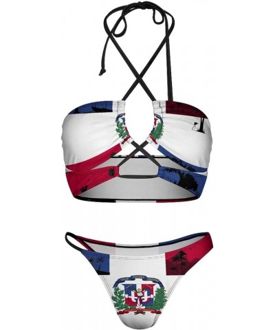 Dominican Flag Bikini Swimsuit Women Vintage Sexy Swimsuit Bikini S X-Small White-3-1 $20.69 Swimsuits