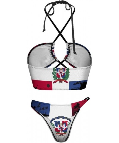 Dominican Flag Bikini Swimsuit Women Vintage Sexy Swimsuit Bikini S X-Small White-3-1 $20.69 Swimsuits