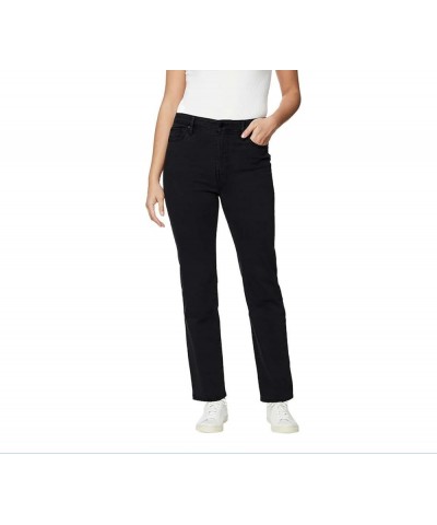 Women's High-Rise Straight Leg Jean Black $17.99 Jeans