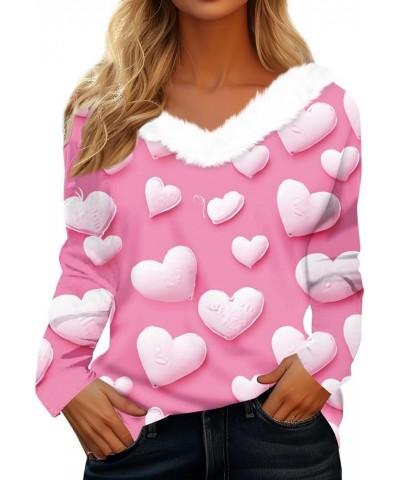 Sexy Tops for Women, Valentines Day Sweater Women Heart Shirts Blouses Long Sleeve Dressy Casual Fall Clothes Trendy 3-pink $...