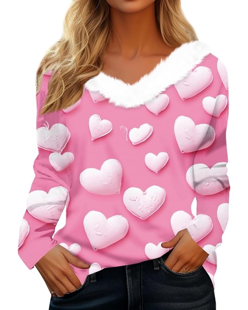 Sexy Tops for Women, Valentines Day Sweater Women Heart Shirts Blouses Long Sleeve Dressy Casual Fall Clothes Trendy 3-pink $...